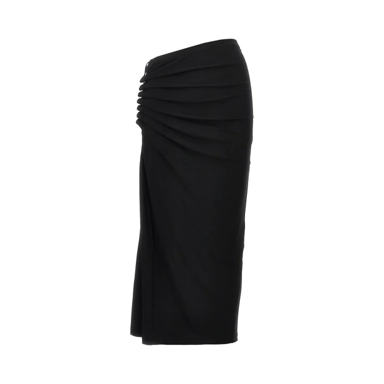 Gathered jersey midi skirt Woman 38