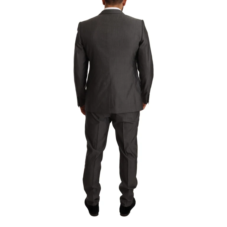 Gray Metallic Martini Slim Fit Set Suit Wool - Men