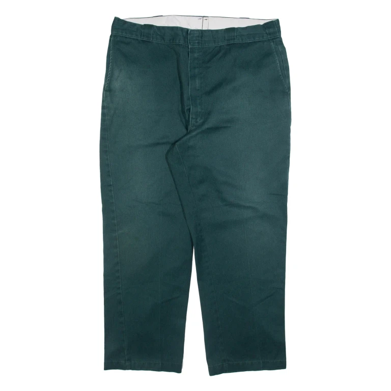 DICKIES Mens Trousers Green Regular Straight W36 L28