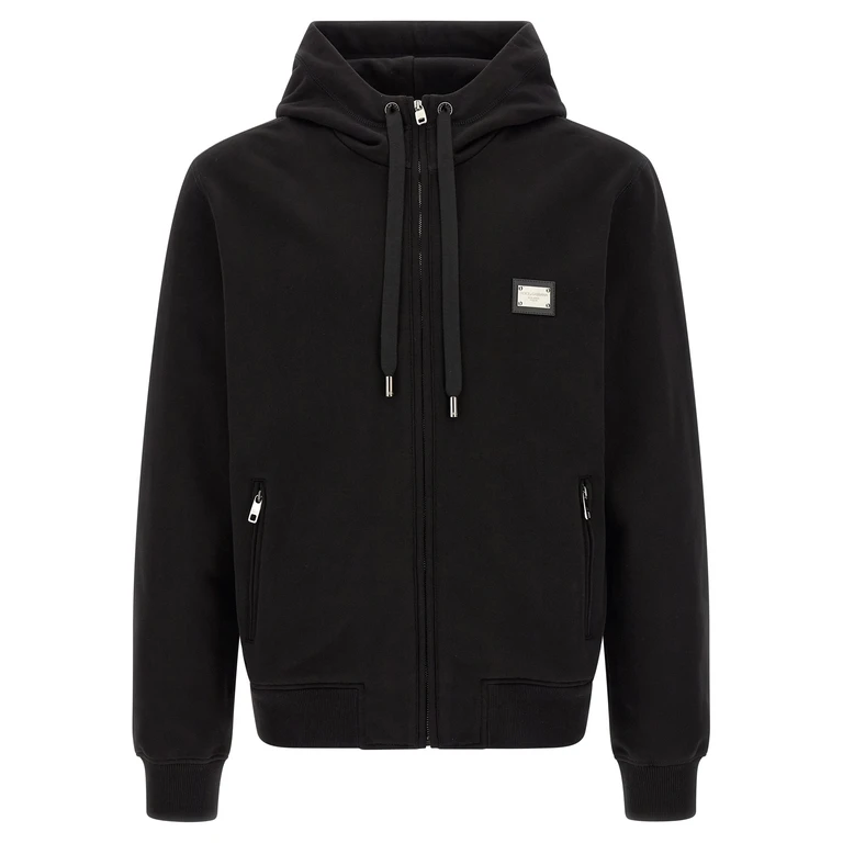 Black Cotton Sweatshirt Clothing - Men