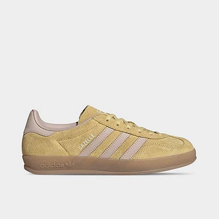 adidas Women's Originals Gazelle Indoor Casual Shoes in Almost Yellow/Wonder Quartz/Gum Size: 5.0