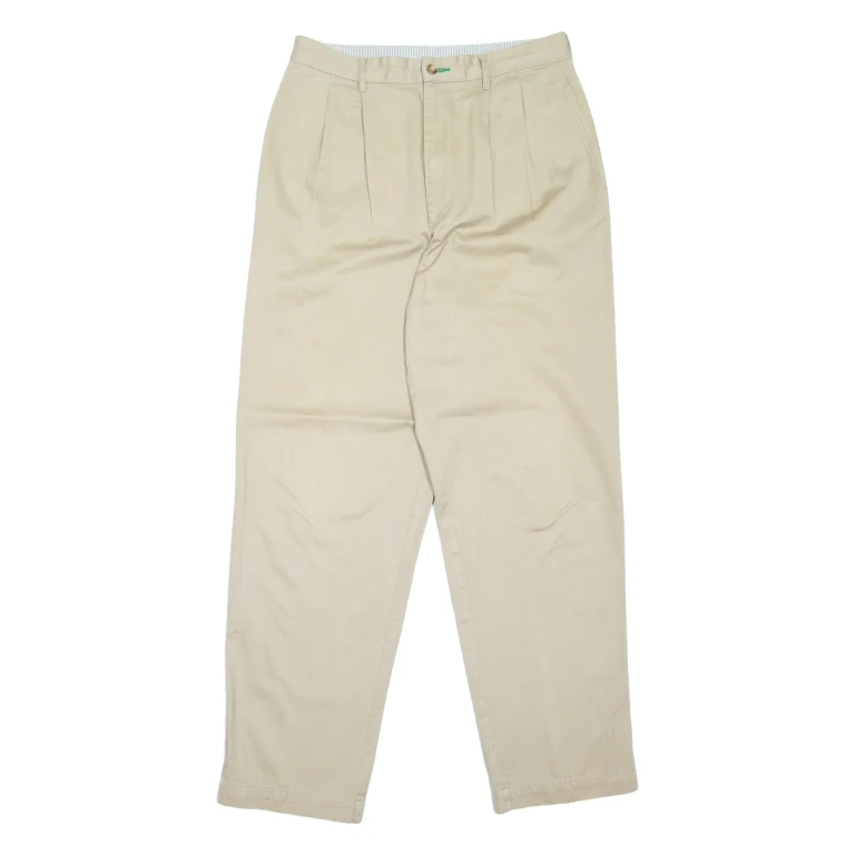 TOMMY HILFIGER Chino Mens Trousers Beige Relaxed Tapered W32 L32