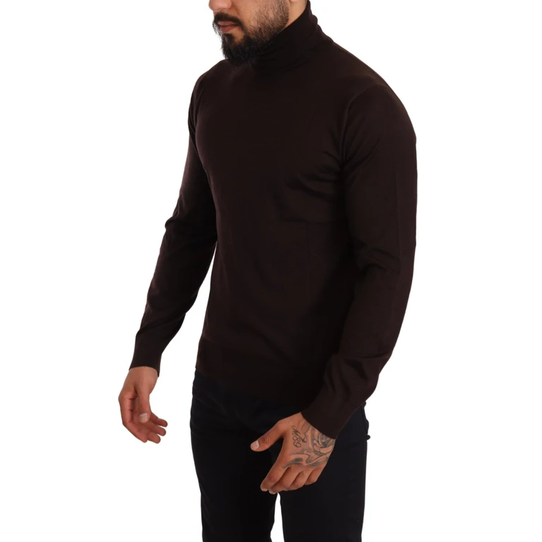 Dolce & Gabbana Brown Cashmere Turtleneck Pullover Sweater Clothing - Men