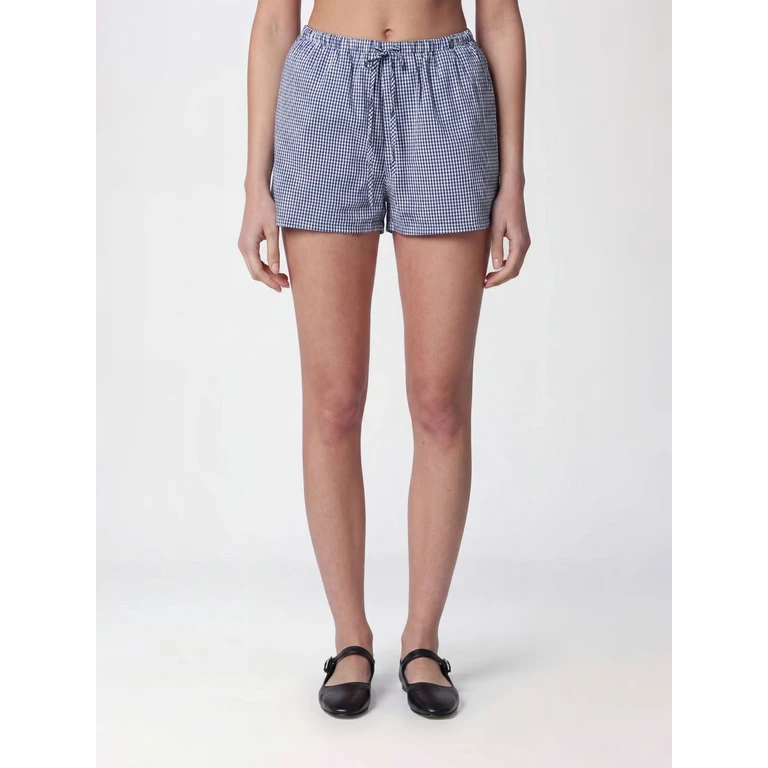 Knee-Length Gingham Check Cotton-Blend Shorts with Drawstring Waist (UDPA6B248N2)