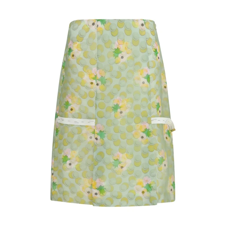 Fendi Multicolor Silk Midi Skirt - Women