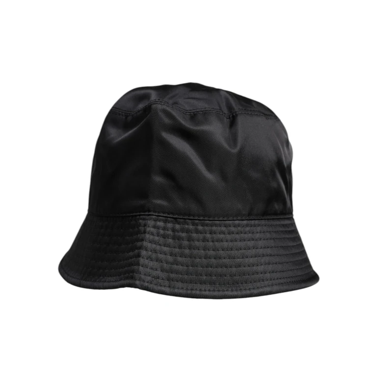 Dolce & Gabbana Black Cotton Wide Brim Bucket Hat Elastane - Men