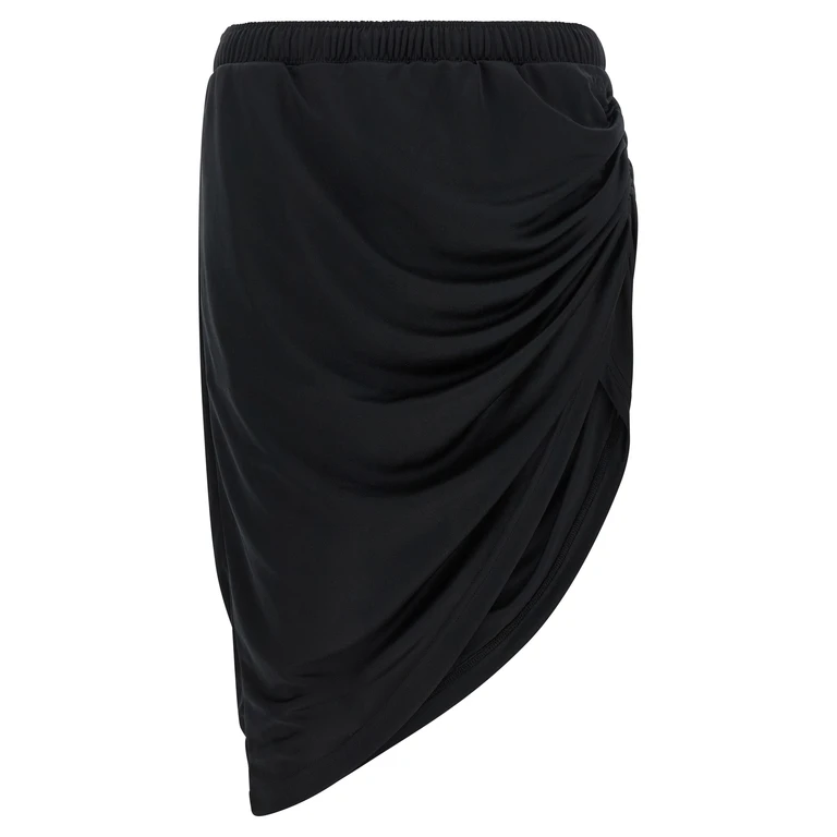 Black Polyester Long Skirt - Women