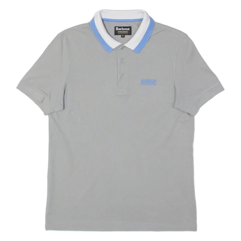 BARBOUR Mens Polo Shirt Grey M
