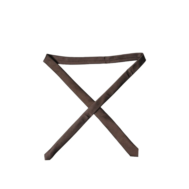 Dolce & Gabbana Brown Solid Silk Adjustable Men Tied Necktie Tie - Men