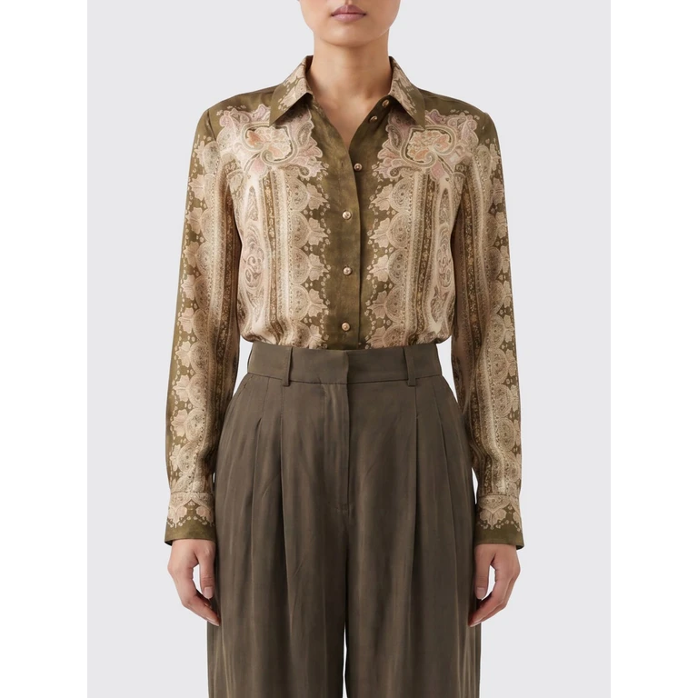 Paisley-Print Long-Sleeved Silk Shirt (8774TS261OLPP)