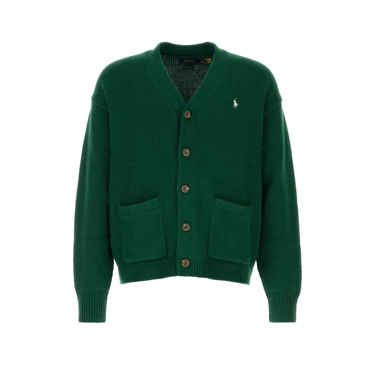 Polo Ralph Lauren Bottle Green Cotton Cardigan Newforest Exterior: Maglieria - Men
