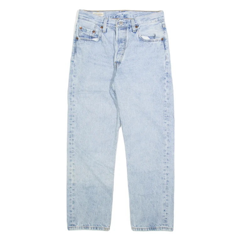 LEVI'S 501 BIG E Jeans Womens Blue Regular Straight Acid Wash W25 L26