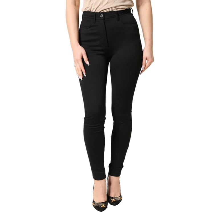 Dolce & Gabbana Black Nylon Stretch Skinny High Waist Pants 05+pa - Women