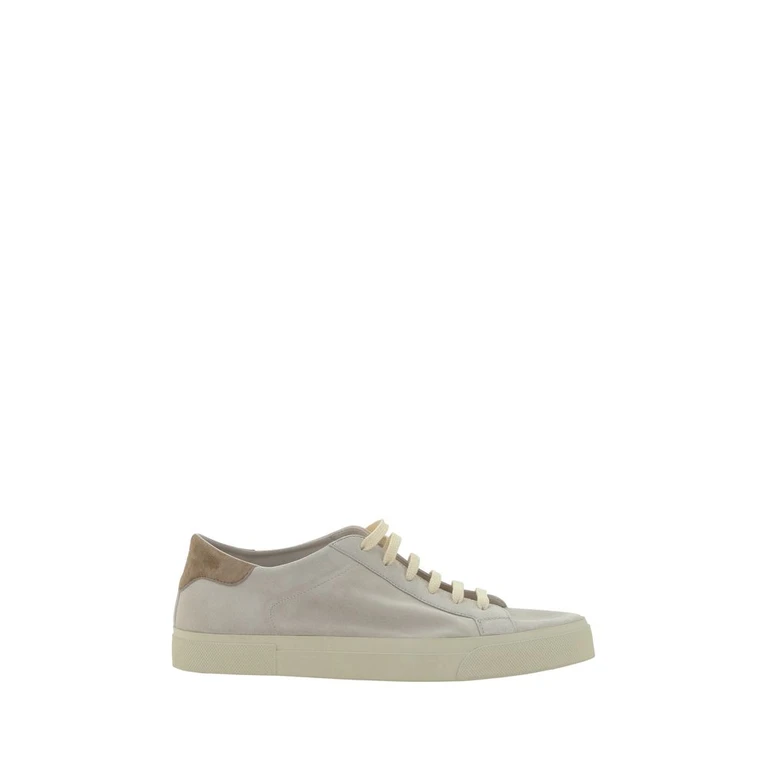 Cream White Leather Sneakers Accessory - Men