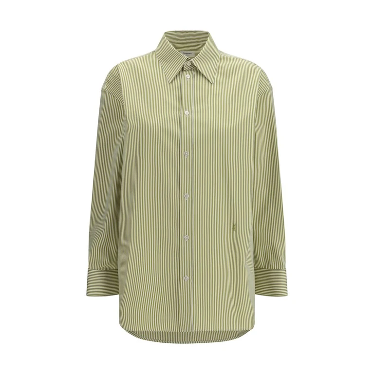 Saint Laurent Bicolor Cotton Pattern Shirt - Women