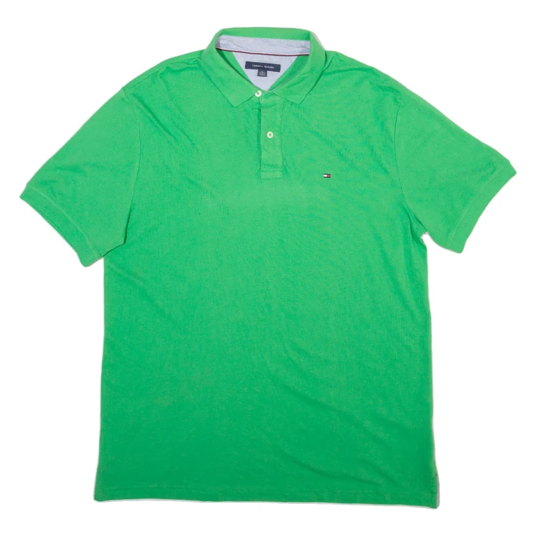 TOMMY HILFIGER Mens Polo Shirt Green XL