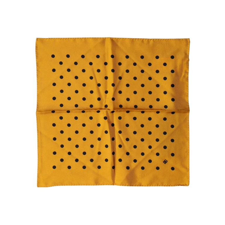 Orange Polka Dot Square Handkerchief Scarf - Men