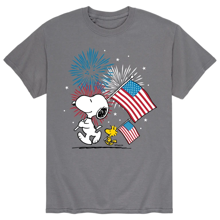 Snoopy and Woodstock Americana - Men's Short Sleeve Graphic T-Shirt