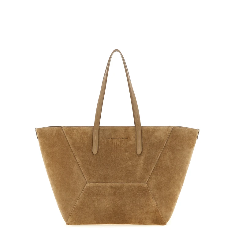 Brunello Cucinelli Brown Calfskin Shoulder Bag - Women