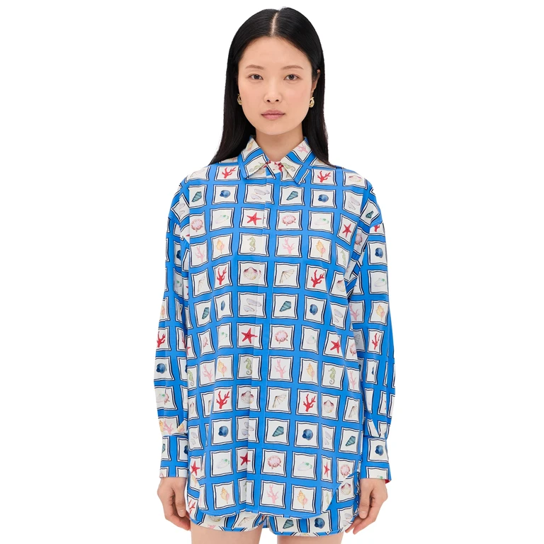 STYLEST STYLEST x Lia Burke Libaire Quick-Drying Button Down Beach Shirt Seaside One Size
