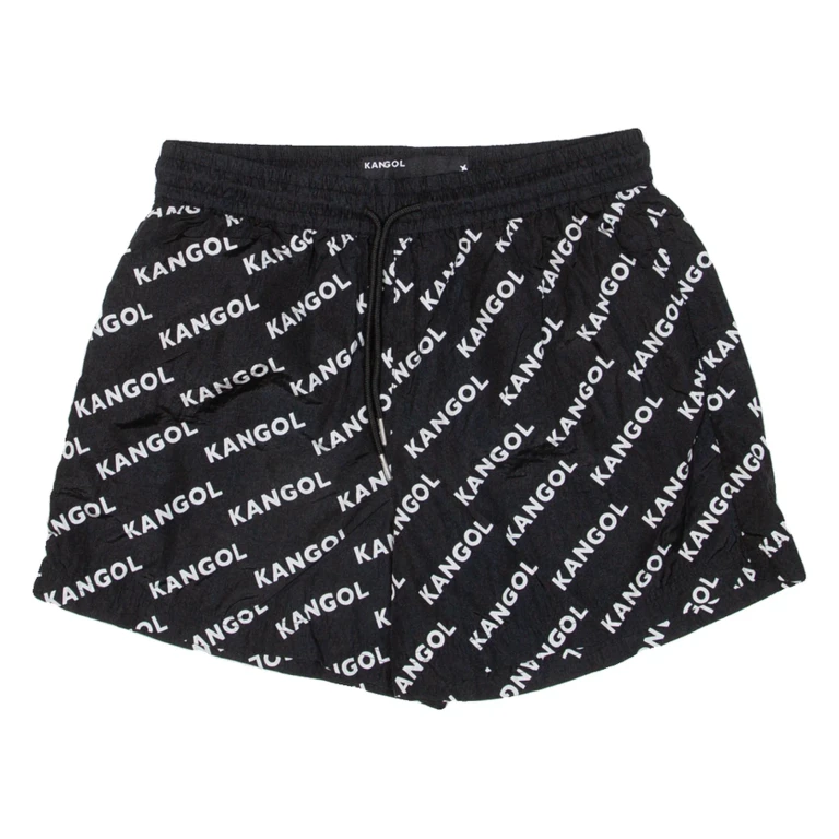 KANGOL Mesh Lining Mens Swimming Shorts Black Relaxed S W28