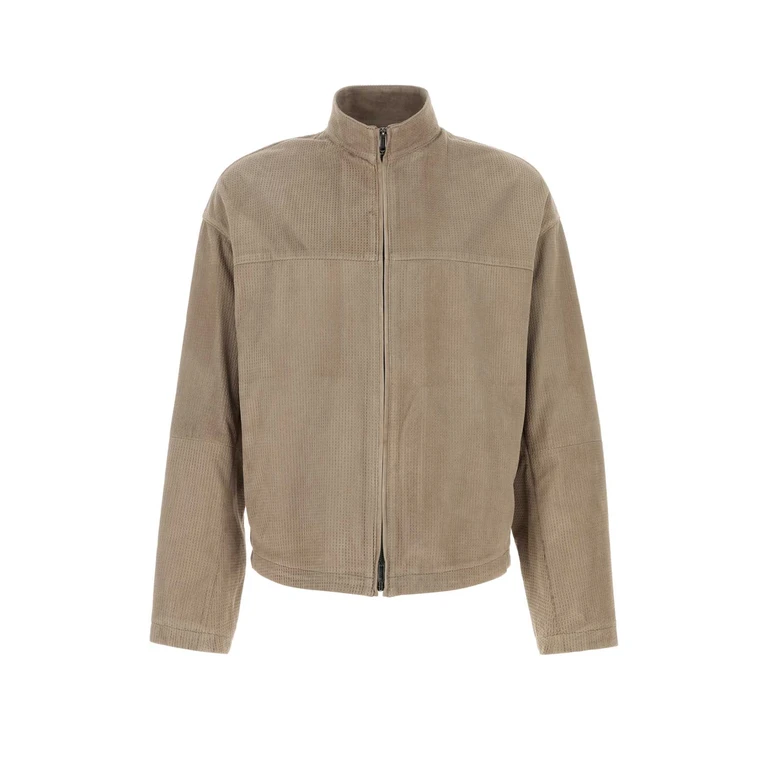 Emporio Armani Sand Suede Jacket U6161 Exterior: Ovine Leather Giacche E Gilet - Men
