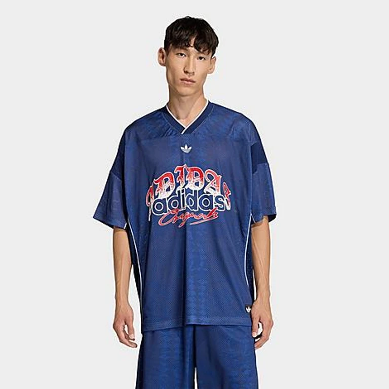 adidas Men's Originals Roses Lifestyle Soccer Jersey in Night Indigo Size: XS