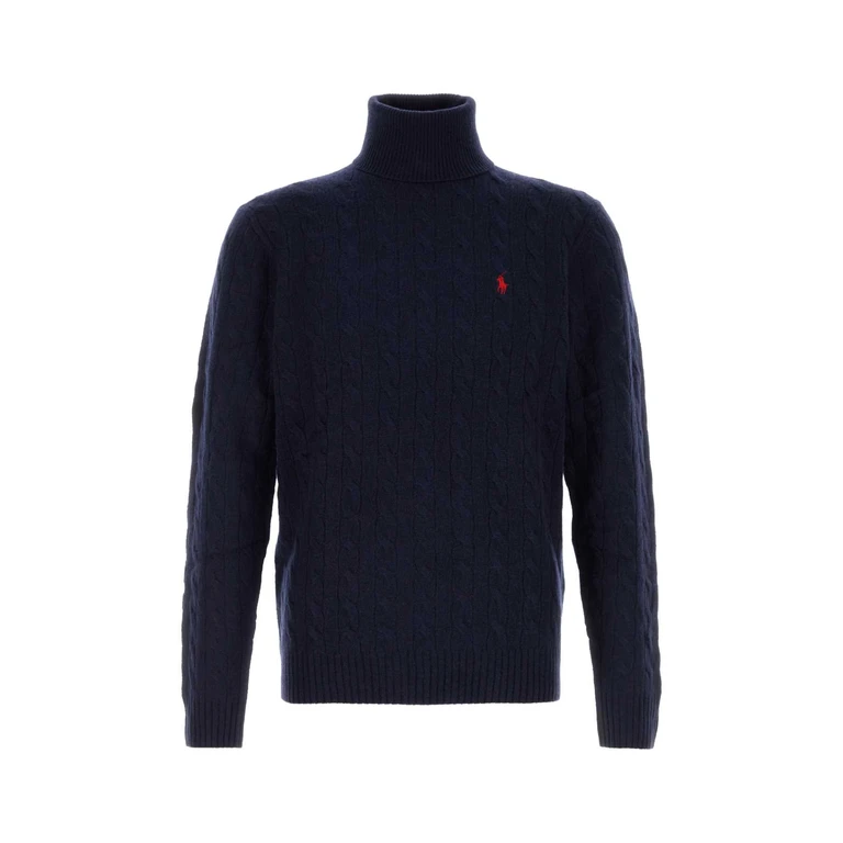 Polo Ralph Lauren Navy Blue Wool Blend Sweater Hunternavy Exterior: Cashmere Maglieria - Men