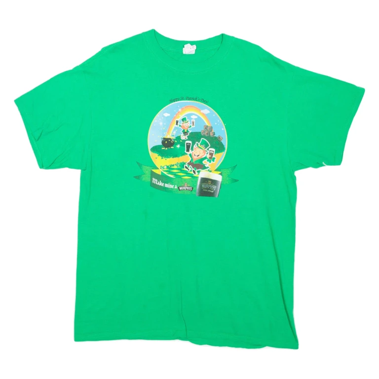 GILDAN St Patrick's Day Mens T-Shirt Green L