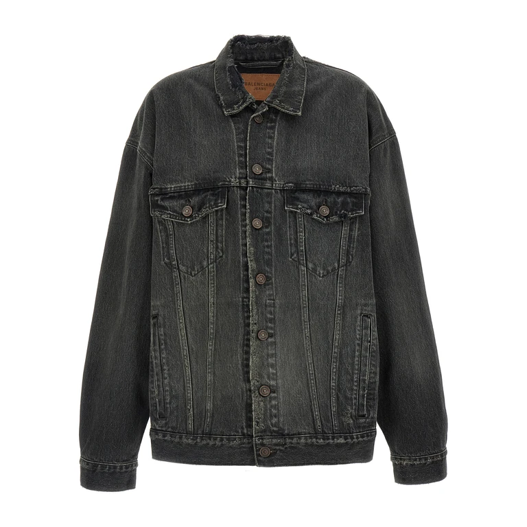 Gray Cotton Denim Jacket Clothing - Women