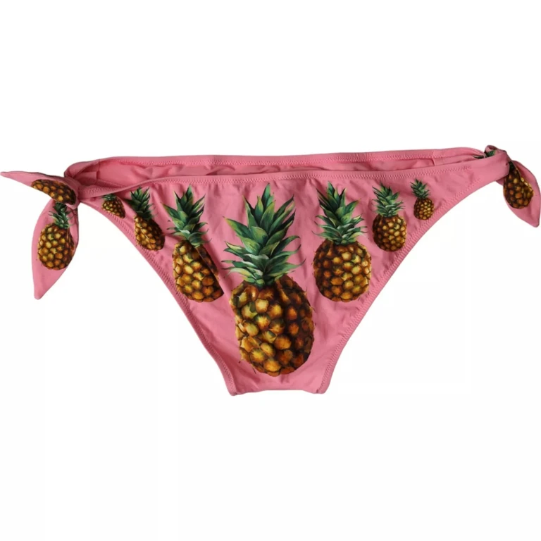 Dolce & Gabbana Pink Pineapple Swimsuit Bikini Bottom Swimwear Nylon Elastane Clothing - Women