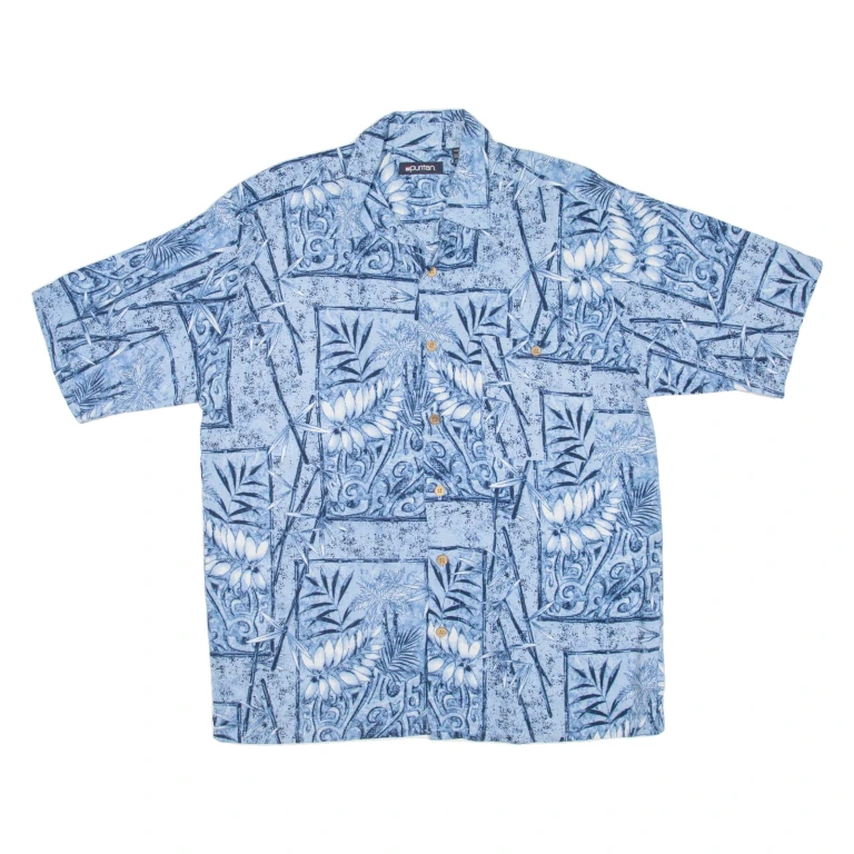PURITAN Mens Hawaiian Shirt Blue Floral M
