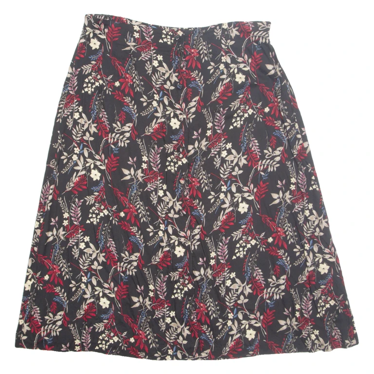 SAG HARBOR Womens A-Line Skirt Brown Midi Floral L