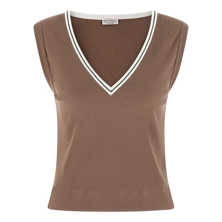 Brunello Cucinelli Brown Cotton Tank Tops - Women