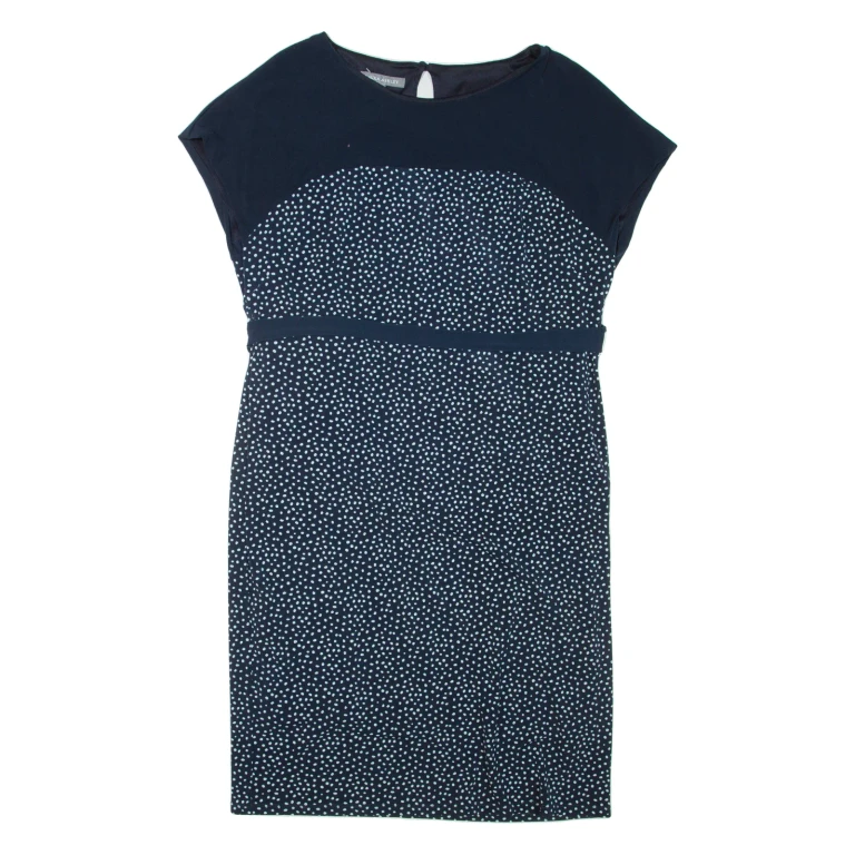 LAURA ASHLEY Womens Day Dress Blue Spotted Sleeveless Knee Length UK 14
