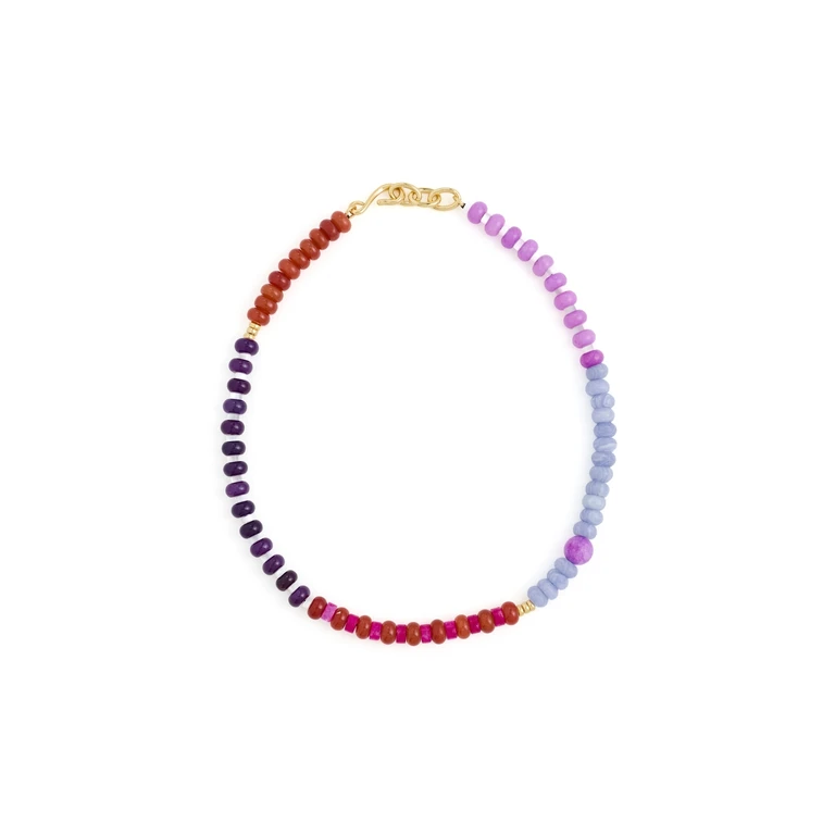 Madewell Stripe Stone Beaded Necklace Warm Wisteria One Size