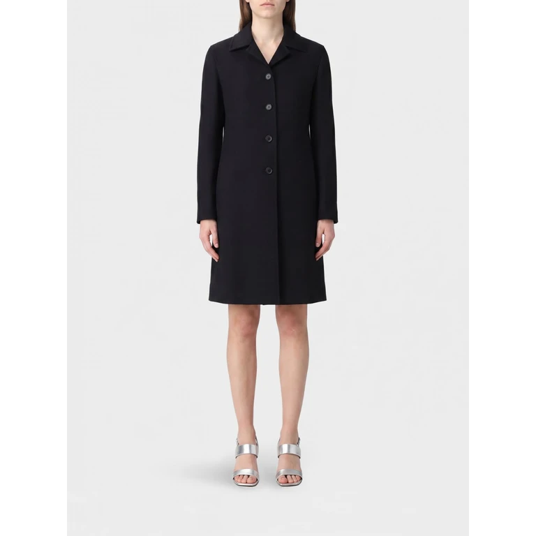Knee-Length Single-Breasted Coat in Virgin Wool and Silk (J03AA0212J40326001)