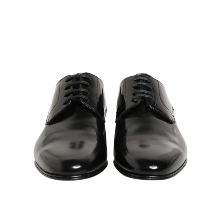 Dolce & Gabbana Black Calfskin Leather Derby Men Dress Shoes - Men