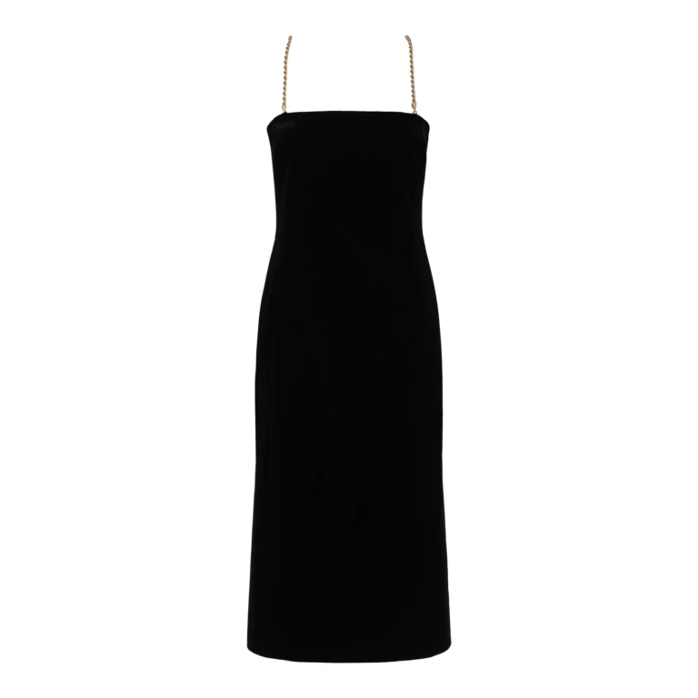 Midi Tube Dress With Twisted Chain Straps