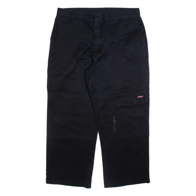 DICKIES Mens Trousers Black Relaxed Straight W38 L29