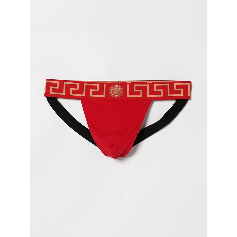 Stretch Cotton Jockstrap with Jacquard Logo (AUU010171A10011A9X2)