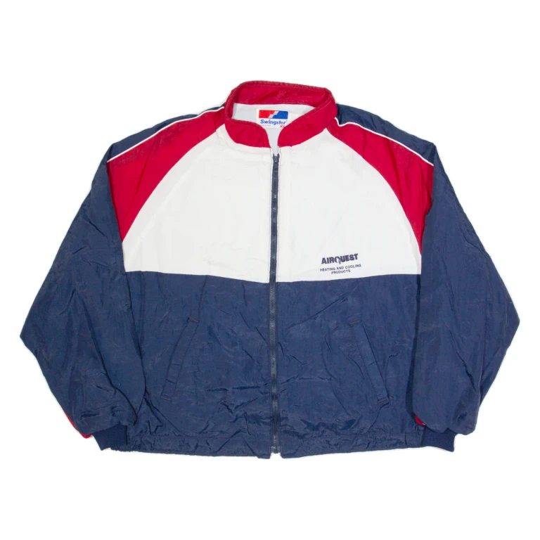 SWINGSTER Mens Shell Jacket Blue 90s USA Colourblock XL