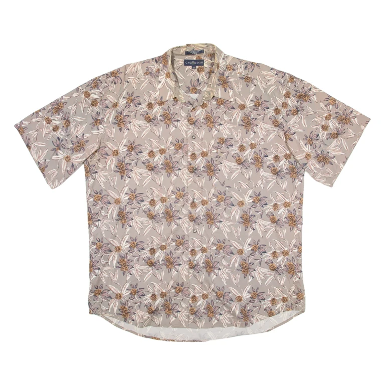 CHERESKIN Mens Shirt Brown Floral XL