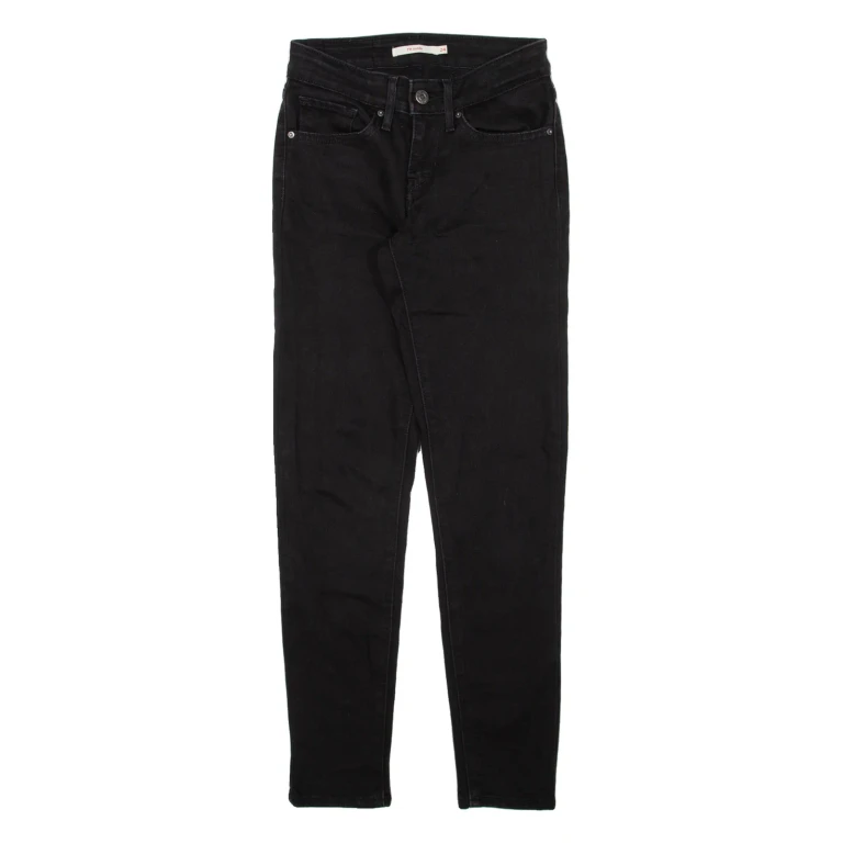 LEVI'S 711 Womens Jeans Black Slim Skinny W24 L27