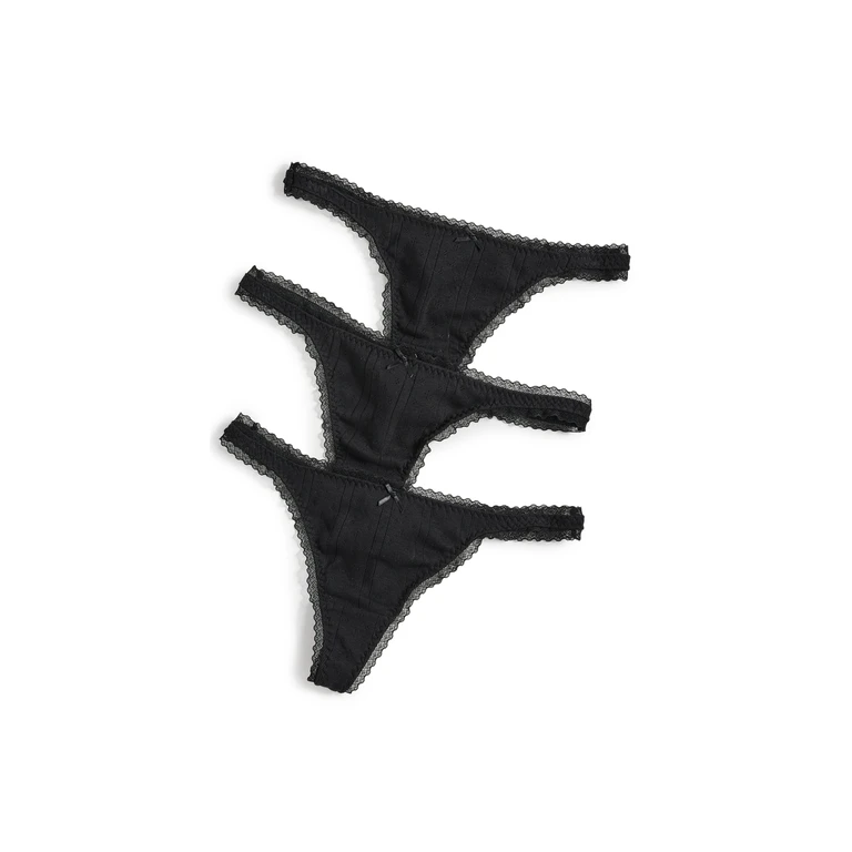 COUCOU The Thong 3 Pack Black S