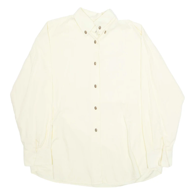 U.C OF BENETTON Womens Shirt Yellow Collared Long Sleeve L