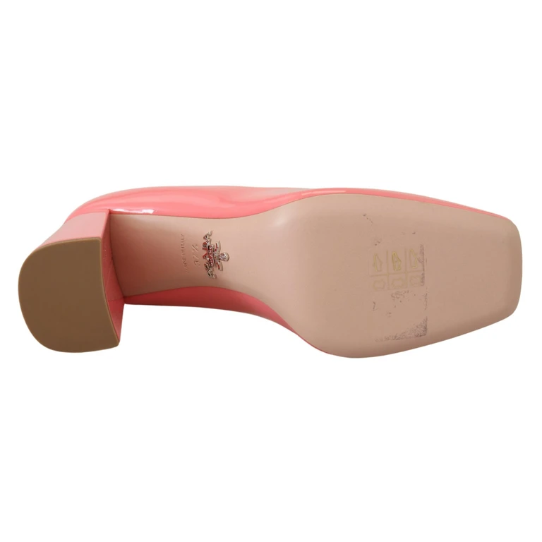 Pink Patent Leather Block Heels Pumps Classic - Women