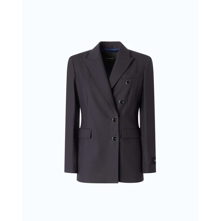 Veste croisée ajustée en laine mélangée - 36