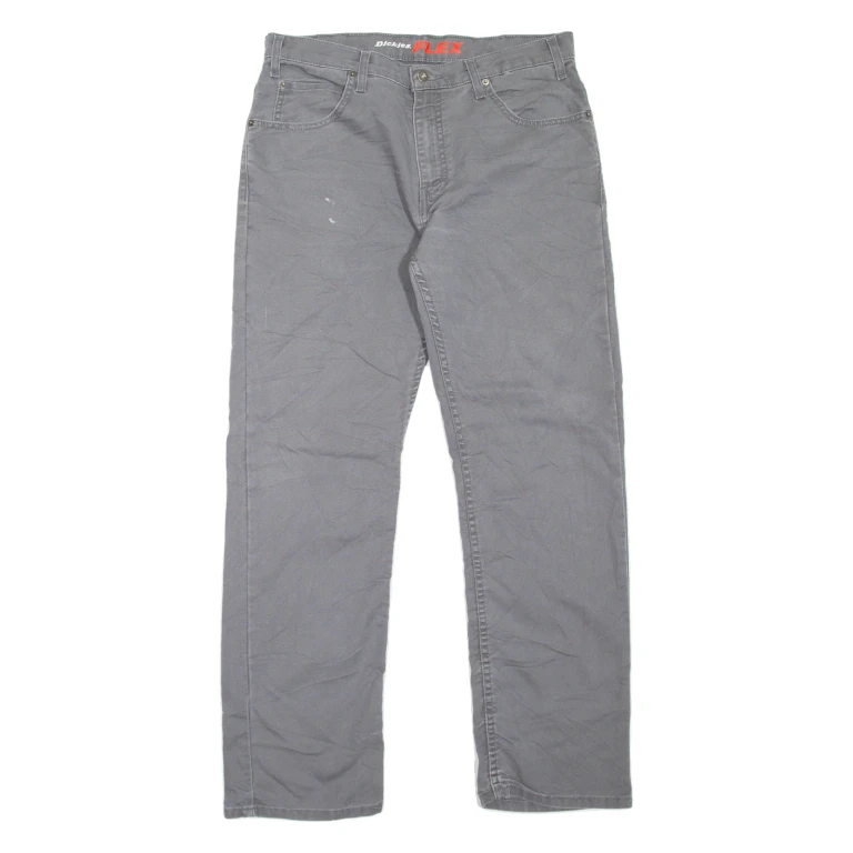 DICKIES Workwear Mens Jeans Grey Regular Straight W34 L32
