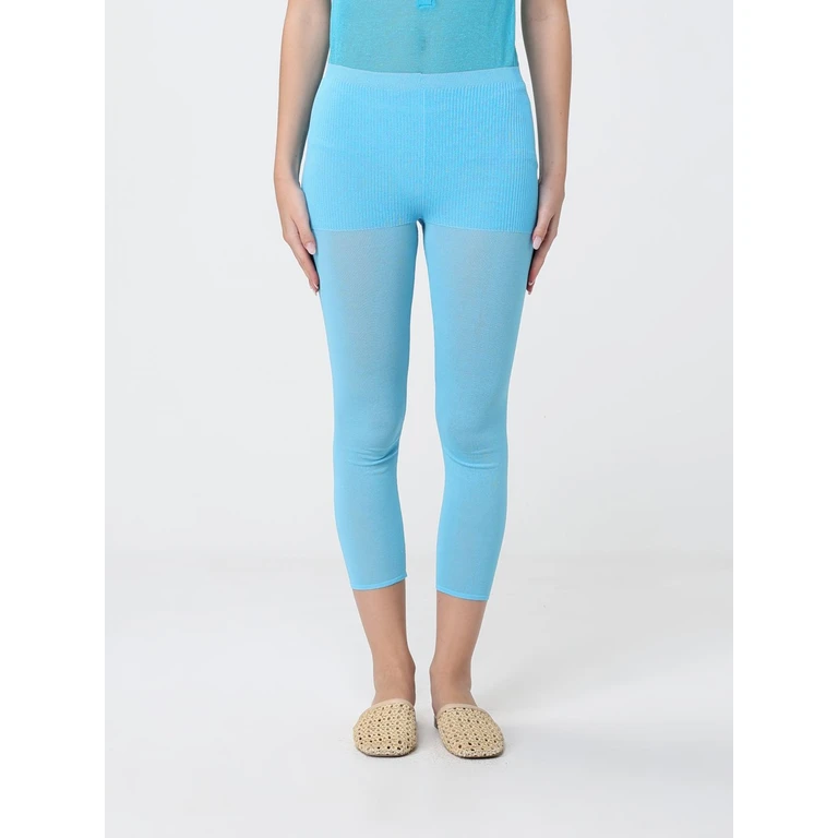 Slim Fit Knit Leggings in Organic Cotton With a Mid-Rise Waist (WJ1004120)